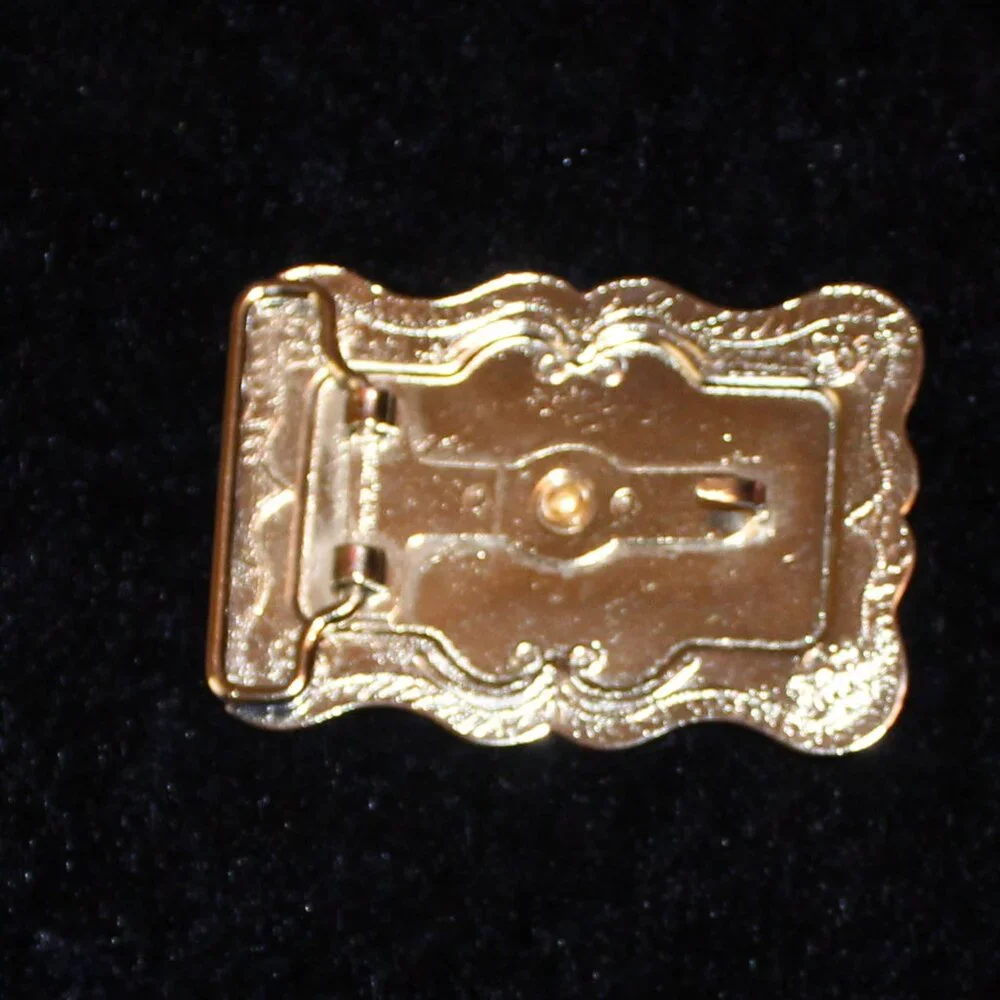 Vintage Light Weight Silvertoned Buckle with Gold toned Native American Head